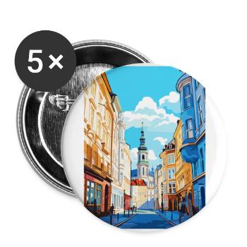 Vienna Austria Vintage Travel Poster Souvenir WPA - Buttons large 2.2''/56 mm (5-pack) - white - Front