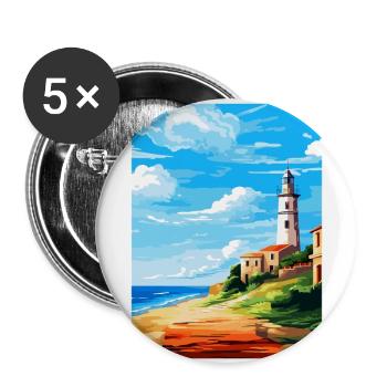 Faro Portugal Vintage Travel Poster WPA Souvenir - Buttons large 2.2''/56 mm (5-pack) - white - Front