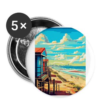 Zandvoort Niederlande Vintage Reiseplakat WPA - Buttons groß 56 mm (5er Pack) - Weiß - Vorne
