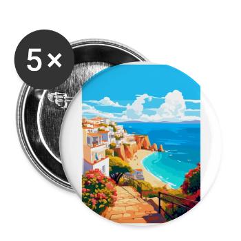 Albufeira Portugal Vintage Travel Poster Souvenir - Buttons large 2.2''/56 mm (5-pack) - white - Front