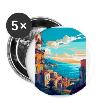 Naples Italy Vintage Travel Poster WPA Souvenir - Buttons large 2.2''/56 mm (5-pack) - white - Front