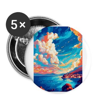 Bol Croatia Vintage Travel Poster WPA Art Souvenir - Buttons large 2.2''/56 mm (5-pack) - white - Front
