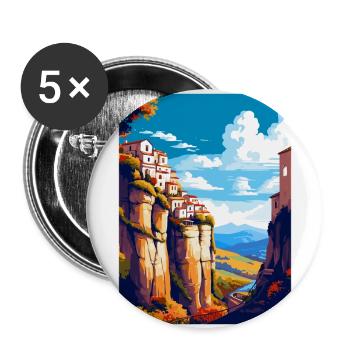 Ronda Spain Vintage Travel Poster WPA Art Souvenir - Buttons large 2.2''/56 mm (5-pack) - white - Front