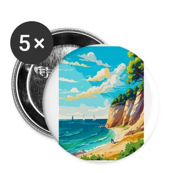 Rugen Island Germany Vintage Travel Poster WPA Art - Buttons large 2.2''/56 mm (5-pack) - white - Front