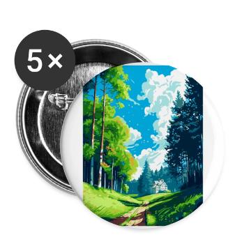 Vienna Woods Austria Vintage Travel Poster WPA Art - Buttons large 2.2''/56 mm (5-pack) - white - Front