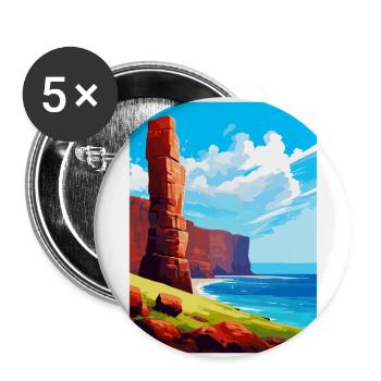 Alter Mann Von Hoy Schottland UK Vintage Reiseposter - Buttons groß 56 mm (5er Pack) - Weiß - Vorne