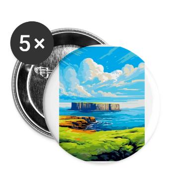 Isle Of Staffa Scotland Uk Vintage Travel Poster - Buttons large 2.2''/56 mm (5-pack) - white - Front