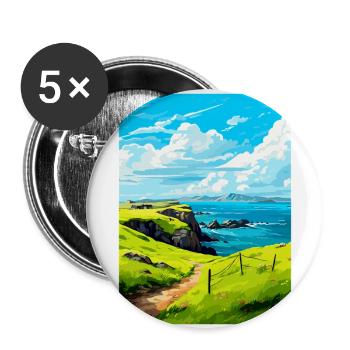 Isle Of Scalpay Scotland Uk Vintage Travel Poster - Buttons large 2.2''/56 mm (5-pack) - white - Front
