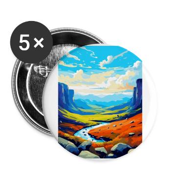 High Cup Nick Cumbria Affiche de voyage vintage WPA - Lot de 5 grands badges (56 mm) - blanc - Devant