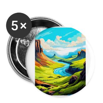 Île de Skye Écosse Royaume-Uni Affiche De Voyage Vintage WPA - Lot de 5 grands badges (56 mm) - blanc - Devant