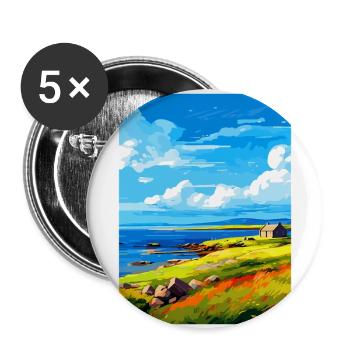 Isle Of Shapinsay Scotland Uk Travel Poster WPA - Buttons large 2.2''/56 mm (5-pack) - white - Front