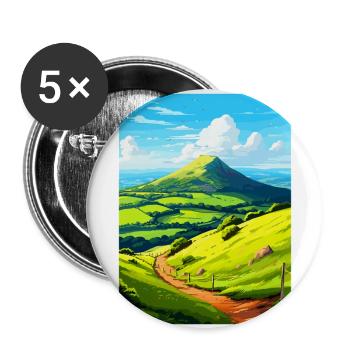 Duncryne Hill Stirling Vintage Reiseposter WPA - Buttons groß 56 mm (5er Pack) - Weiß - Vorne