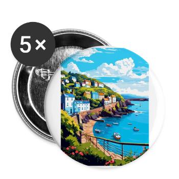 Ilfracombe England Uk Travel Poster Souvenir WPA - Buttons large 2.2''/56 mm (5-pack) - white - Front