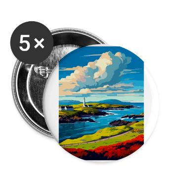 Isle Of Islay Scotland Uk Travel Poster Souvenir - Buttons large 2.2''/56 mm (5-pack) - white - Front