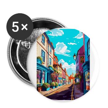 Frome England Uk Vintage Reise Poster Souvenir - Buttons groß 56 mm (5er Pack) - Weiß - Vorne