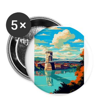 Bristol England Uk Vintage Reiseposter Souvenir - Buttons groß 56 mm (5er Pack) - Weiß - Vorne