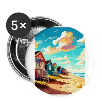 Southwold Angleterre Royaume-Uni Affiche de voyage Souvenir WPA - Lot de 5 grands badges (56 mm) - blanc - Devant