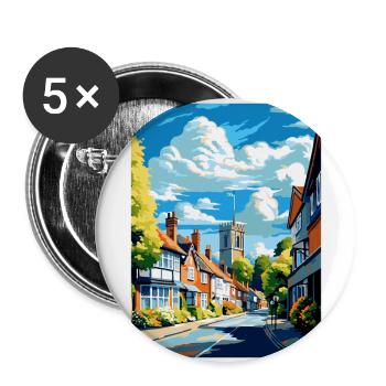 Sevenoaks England Uk Travel Poster Souvenir WPA - Buttons large 2.2''/56 mm (5-pack) - white - Front