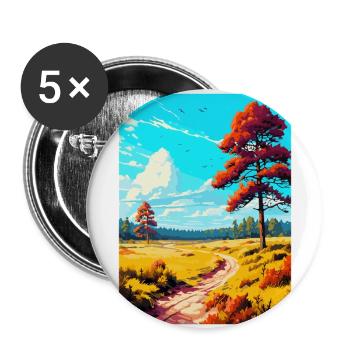 Cannock Chase Affiche de voyage vintage Souvenir WPA - Lot de 5 grands badges (56 mm) - blanc - Devant