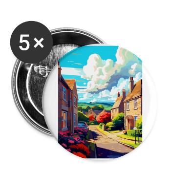 Bathampton England Uk Travel Poster Souvenir WPA - Buttons large 2.2''/56 mm (5-pack) - white - Front
