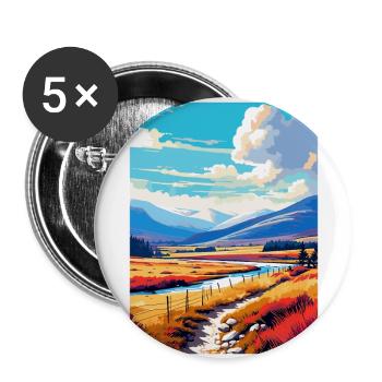Cairngorms Scotland Uk Travel Poster Souvenir WPA - Buttons large 2.2''/56 mm (5-pack) - white - Front