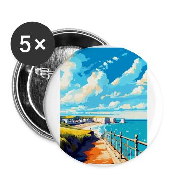 Eastbourne Sussex Vintage Travel Poster Souvenir - Buttons large 2.2''/56 mm (5-pack) - white - Front