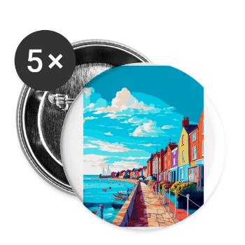 Weymouth England Uk Vintage Travel Poster Souvenir - Buttons large 2.2''/56 mm (5-pack) - white - Front
