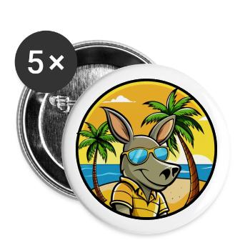 Aardvark Funny Cartoon Lunettes de soleil de plage d’été - Lot de 5 grands badges (56 mm) - blanc - Devant