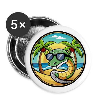 Snake Funny Cartoon Summer Beach Sunglasses Cool - Buttons large 2.2''/56 mm (5-pack) - white - Front