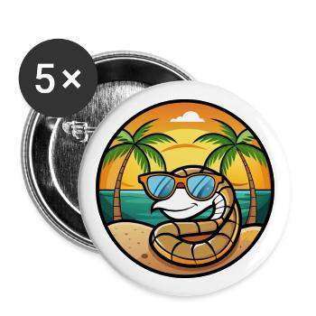 Snake Funny Cartoon Summer Beach Sunglasses Cool - Buttons large 2.2''/56 mm (5-pack) - white - Front