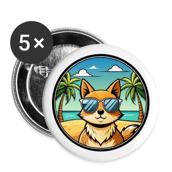 Tonkinois Race Chat Dessin Animé Lunettes De Soleil Plage - Lot de 5 grands badges (56 mm) - blanc - Devant