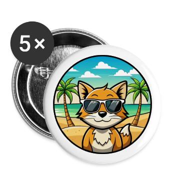 Lunettes de soleil Foldex Cat Breed Cartoon Beach - Lot de 5 grands badges (56 mm) - blanc - Devant