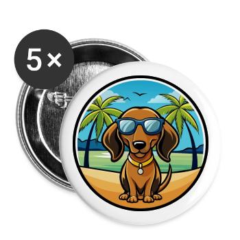 Alpine Dachsbracke Dog Breed Cartoon Sunglasses - Buttons large 2.2''/56 mm (5-pack) - white - Front