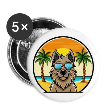 Lunettes de soleil belges Groenendael Dog Breed Cartoon - Lot de 5 grands badges (56 mm) - blanc - Devant