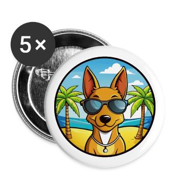 Cirneco Dell Etna Dog Breed Cartoon Sunglass Beach - Buttons large 2.2''/56 mm (5-pack) - white - Front
