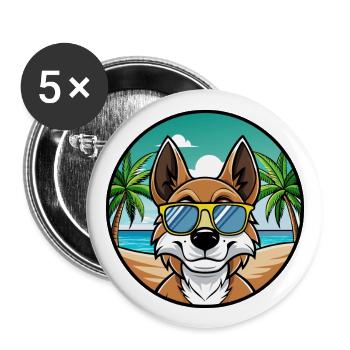 Drever Dog Breed Cartoon Lunettes de soleil Beach - Lot de 5 grands badges (56 mm) - blanc - Devant