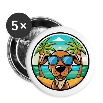 Hanover Hound Chien Race Dessin Animé Lunettes De Soleil Plage - Lot de 5 grands badges (56 mm) - blanc - Devant