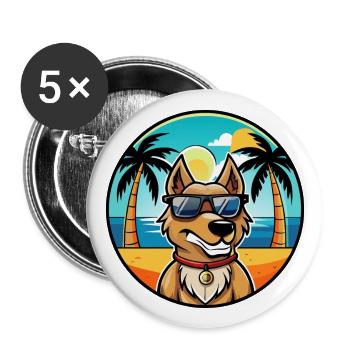 Magyar Agar Dog Breed Cartoon Sunglasses Beach - Buttons large 2.2''/56 mm (5-pack) - white - Front