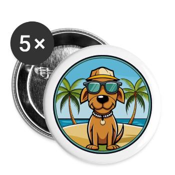 Polish Hunting Hound Dog Breed Cartoon Sunglasses - Buttons large 2.2''/56 mm (5-pack) - white - Front