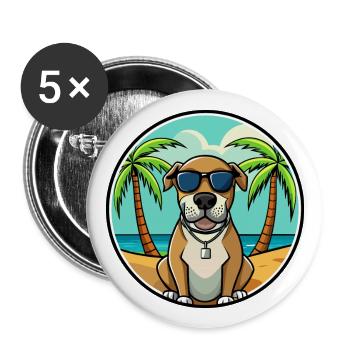 Spanish Mastiff Dog Breed Cartoon Sunglasses Beach - Buttons large 2.2''/56 mm (5-pack) - white - Front