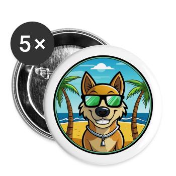 Alano Espanol Dog Breed Cartoon Sunglasses Beach - Buttons large 2.2''/56 mm (5-pack) - white - Front