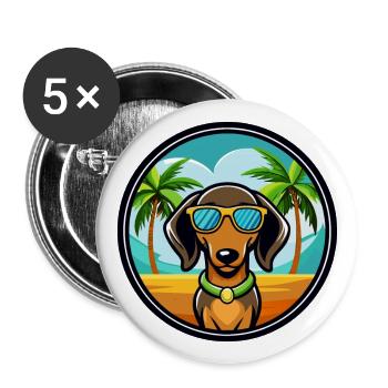 Alpine Dachsbracke Dog Breed Cartoon Sunglasses - Buttons large 2.2''/56 mm (5-pack) - white - Front