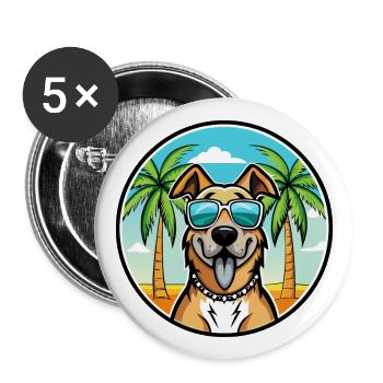 Anatolian Shepherd Dog Breed Cartoon Sunglasses - Buttons large 2.2''/56 mm (5-pack) - white - Front