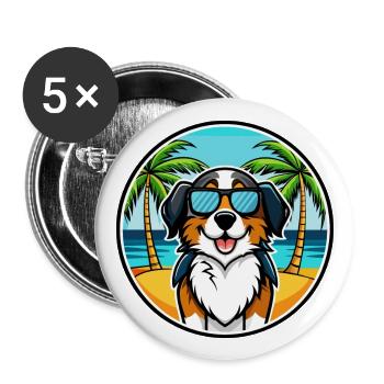 Berner Laufhund Dog Breed Cartoon Sunglasses Beach - Buttons large 2.2''/56 mm (5-pack) - white - Front