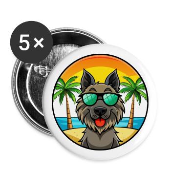 Lunettes de soleil belges Groenendael Dog Breed Cartoon - Lot de 5 grands badges (56 mm) - blanc - Devant