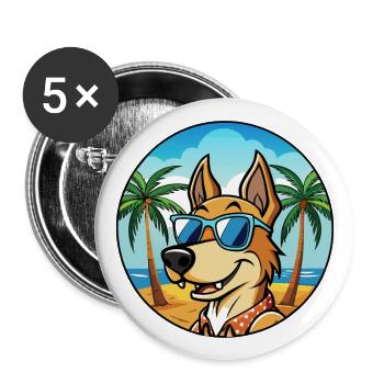 Cimarron Uruguayo Dog Breed Cartoon Sunglass Beach - Buttons large 2.2''/56 mm (5-pack) - white - Front