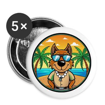 Lunettes de soleil Gascon Saintongeois Dog Breed Cartoon - Lot de 5 grands badges (56 mm) - blanc - Devant