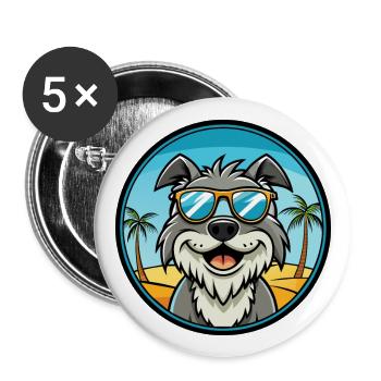 Harrier Dog Breed Cartoon Sunglasses Beach - Buttons large 2.2''/56 mm (5-pack) - white - Front