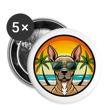 Inca Hairless Dog Breed Cartoon Sunglasses Beach - Buttons large 2.2''/56 mm (5-pack) - white - Front