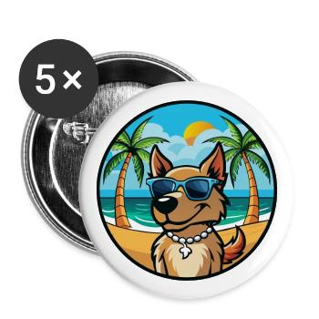 Magyar Agar Dog Breed Cartoon Sunglasses Beach - Buttons large 2.2''/56 mm (5-pack) - white - Front